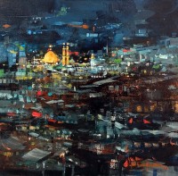 Shan Amrohvi, 18 x 18 inch, Acrylic on Canvas, Cityscape Painting, AC-SA-205